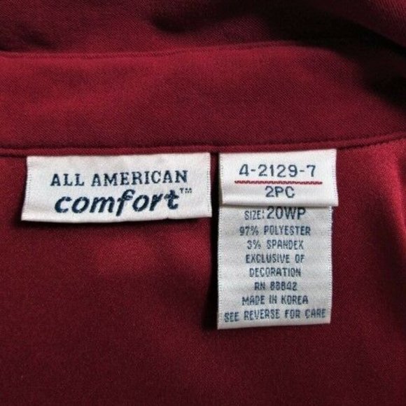 All American Comfort womens Sz 20W L/S red Blazer - Picture 6 of 7